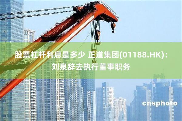 股票杠杆利息是多少 正道集团(01188.HK)：刘泉辞去执行董事职务