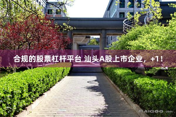 合规的股票杠杆平台 汕头A股上市企业，+1！