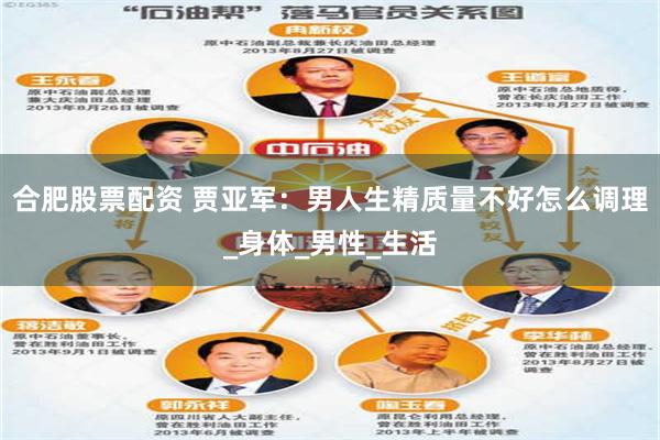 合肥股票配资 贾亚军：男人生精质量不好怎么调理_身体_男性_生活