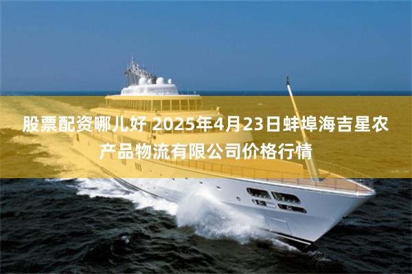 股票配资哪儿好 2025年4月23日蚌埠海吉星农产品物流有限公司价格行情