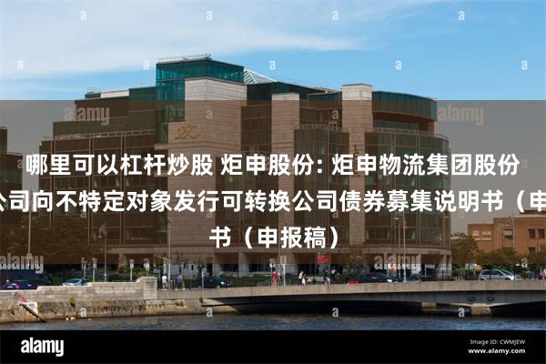 哪里可以杠杆炒股 炬申股份: 炬申物流集团股份有限公司向不特定对象发行可转换公司债券募集说明书(申报稿)